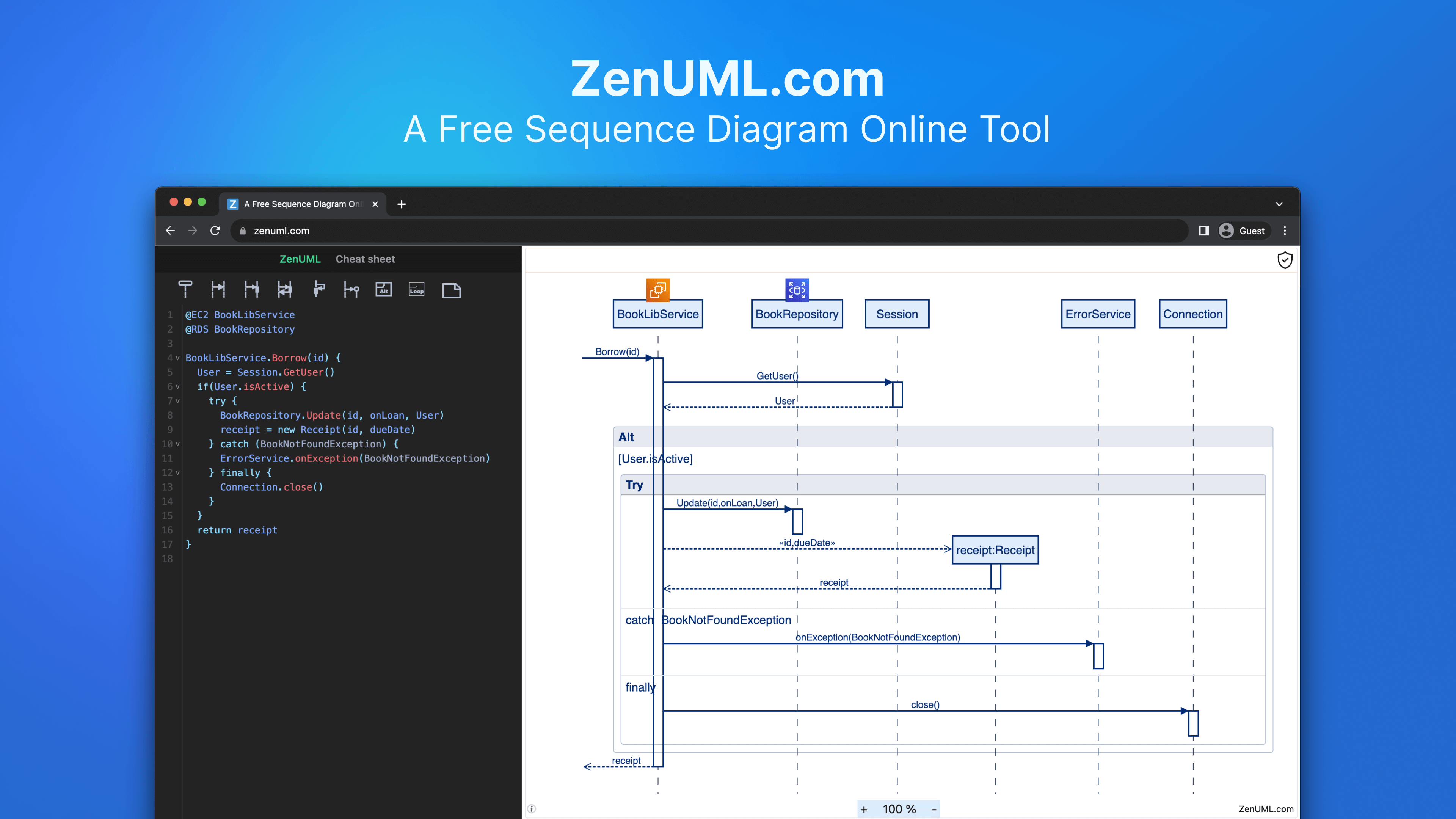 ZenUML the best sequence diagram maker online tool
